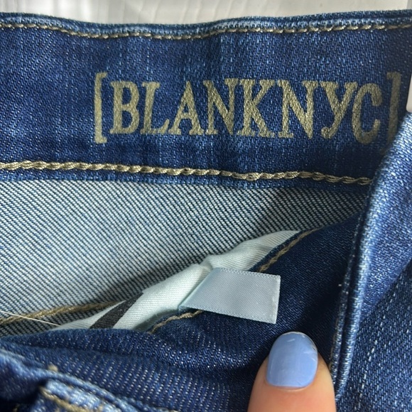 Blank NYC Blue Skinny Jeans with Distressed Details - Picture 2 of 7